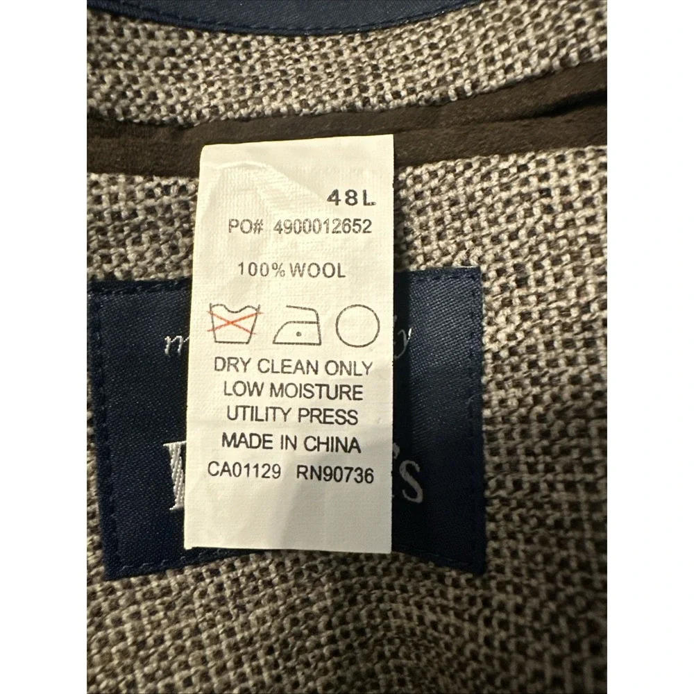 Ralph Lauren Made Expressly For Dillards Blazer Mens Size 48L 100% Wool Brown